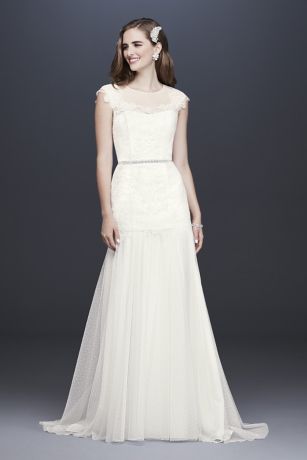 Eyelet Chiffon A-Line Wedding Gown ...
